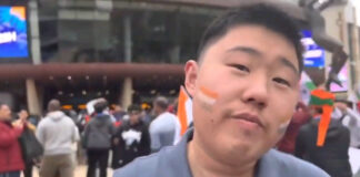 A Chinese man was seen cheering for Virat Kohli and Team India in Hindi, outside the Adelaide Oval.