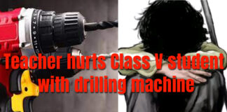 Teacher hurts Class V student with drilling machine
