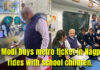 PM Modi buys metro ticket in Nagpur, rides with school children.